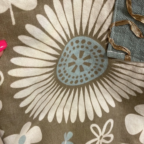 Boho fabric canvas 2 way reversible bag big size lots of room floral w/ pockets - Picture 4 of 13